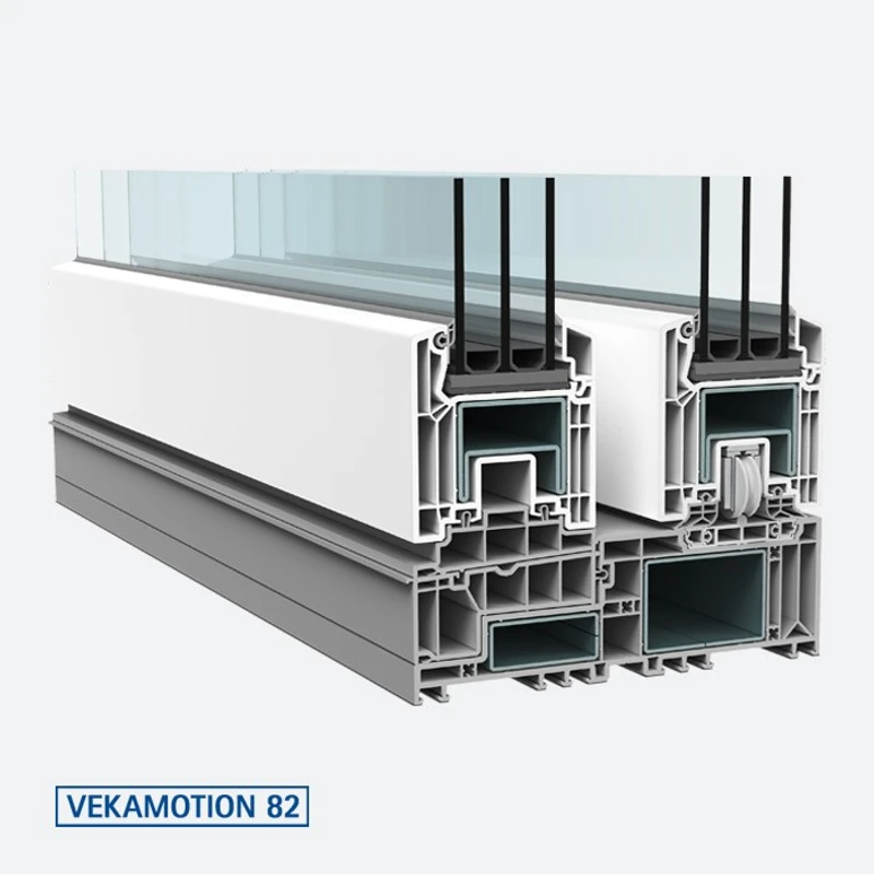 Sección del sistema de puerta VEKA VEKAMOTION 82